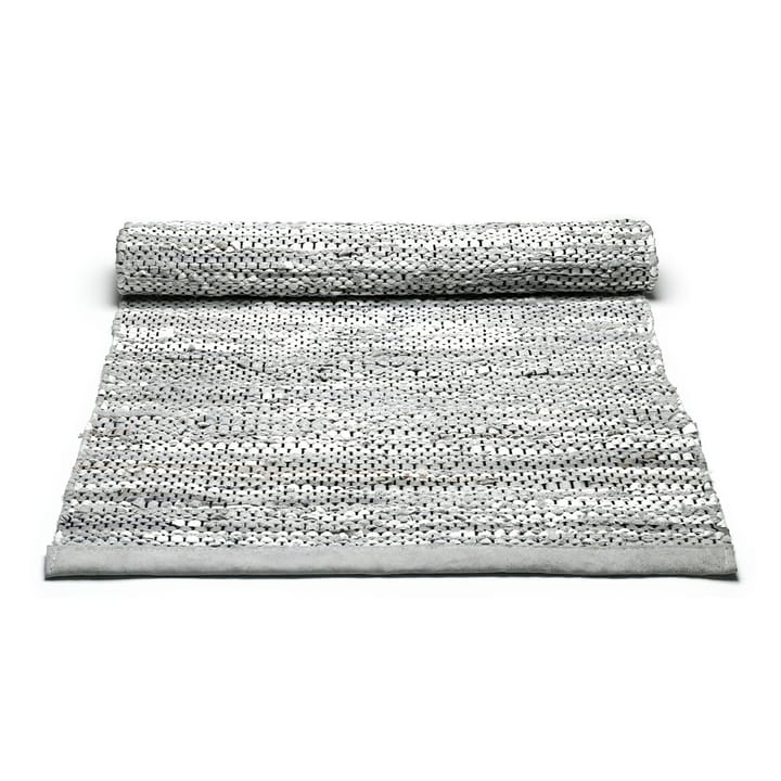 Leather vloerkleed 75 x 300 cm., light grey (lichtgrijs) Rug Solid
