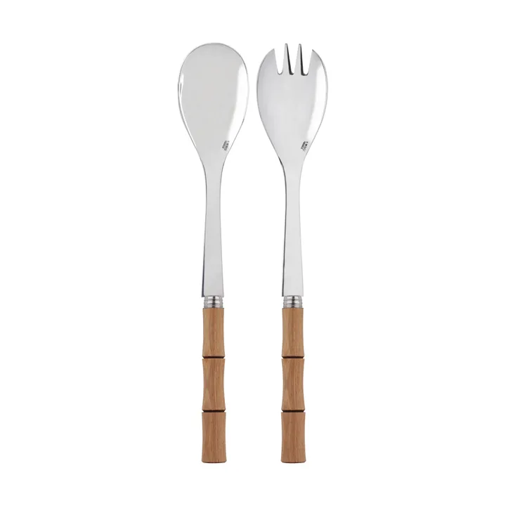 Bamboo shape saladebestek 2 delen - Light wood gelamineerd - SABRE Paris