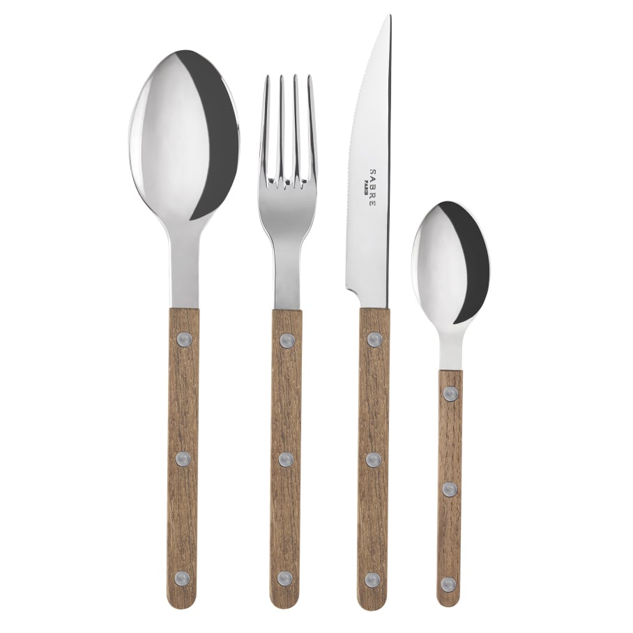 SABRE Paris Bistrot bestek 24-delig Teak wood | Scandinavisch Interieur | Besteksets | Bruin