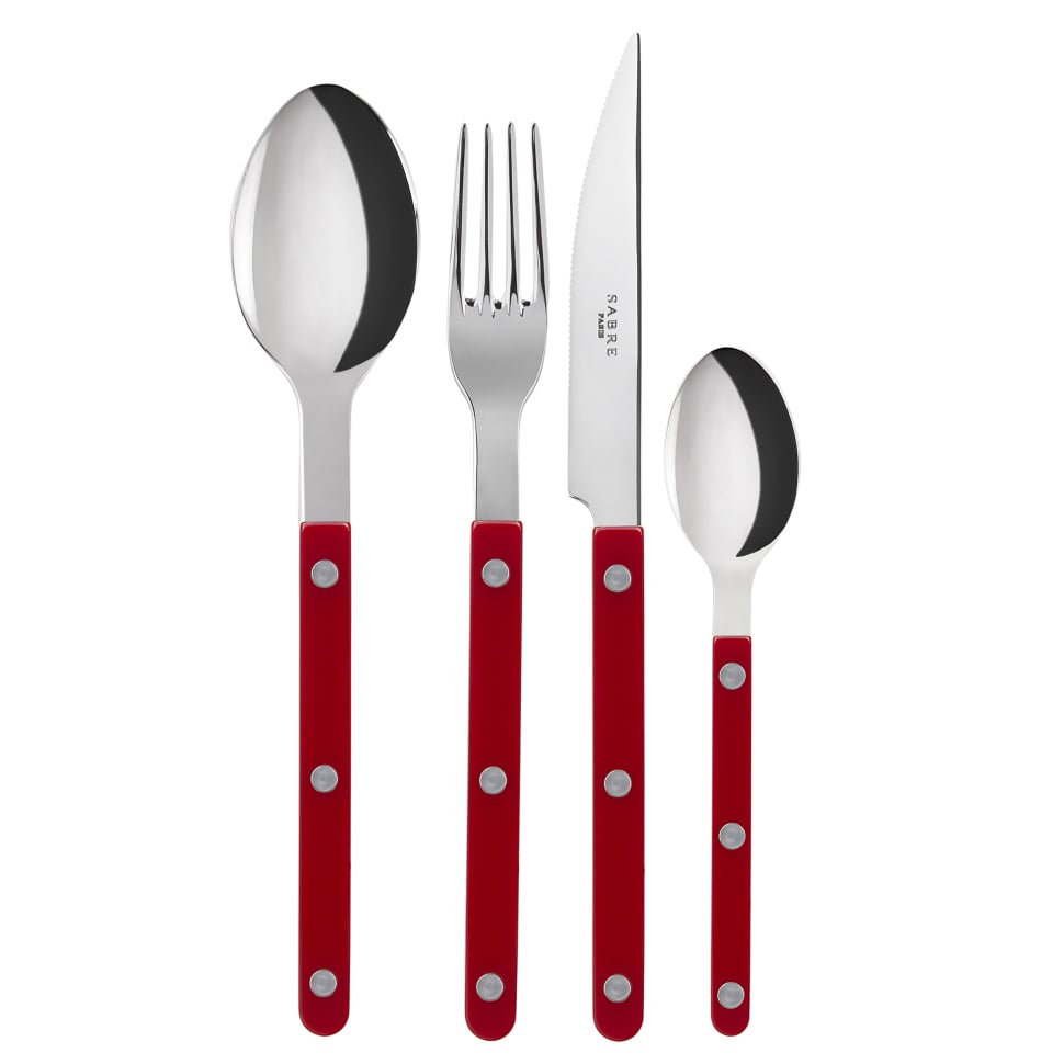 SABRE Paris Bistrot bestek shiny 24-delig Burgundy | Scandinavisch Interieur | Besteksets | Rood