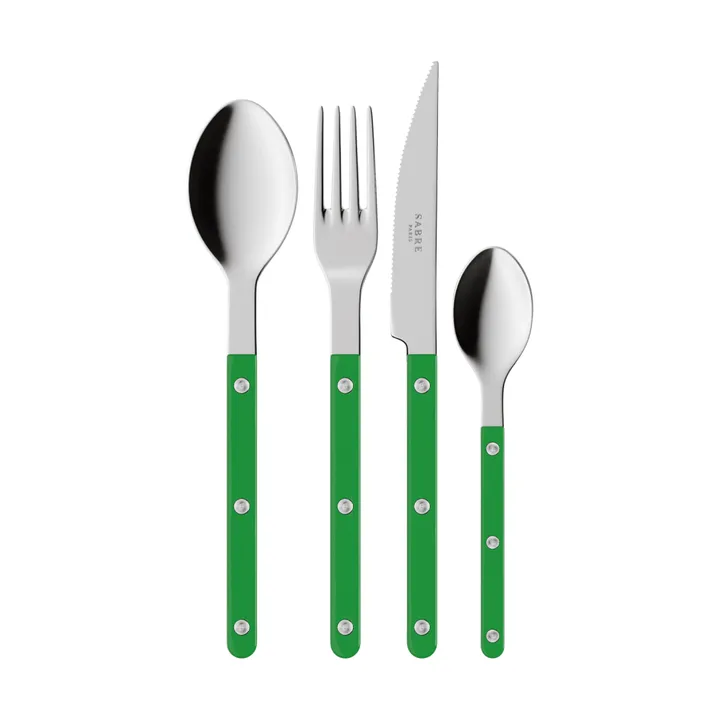 Bistrot solid bestekset 4-delig - Garden green - SABRE Paris