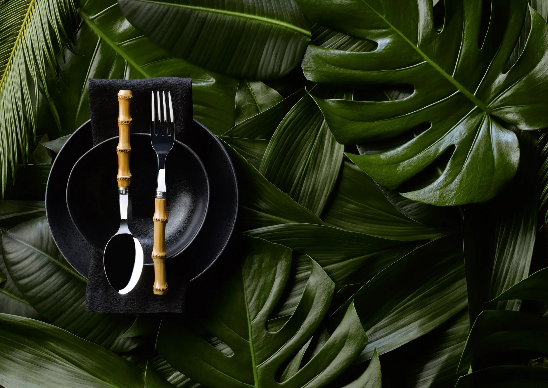 Panda dinerlepel, Roestvrij staal-bamboe SABRE Paris