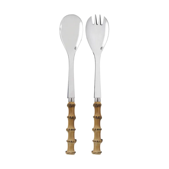 Panda saladebestek 2-delig - Bamboo licht - SABRE Paris