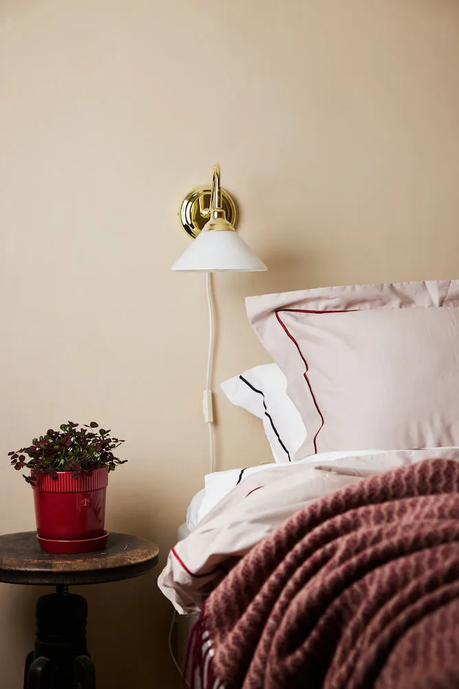 Carl dekbedovertrekset 150x210 cm, Beige-bordeauxrood Sagaform