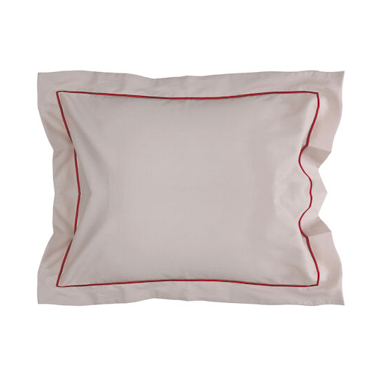 Sagaform Carl kussensloop 50x60 cm Beige-bordeauxrood