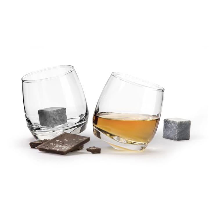 Club whiskeyglas en drinkstenen geschenkset - 2 glas + 2 stenen - Sagaform