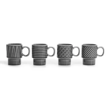 Coffee & More espressokop 4-pack - Grijs - Sagaform