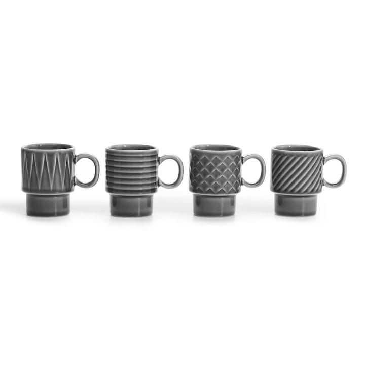 Coffee & More espressokop 4-pack - Grijs - Sagaform