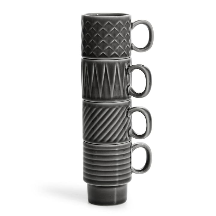 Coffee & More espressokop 4-pack, Grijs Sagaform