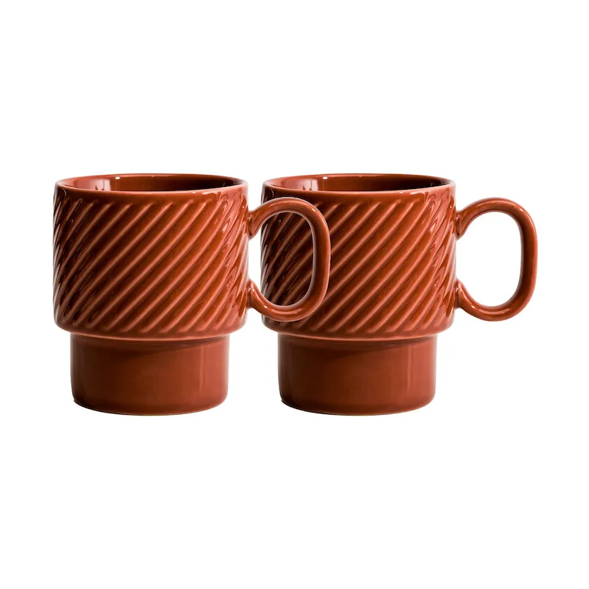 Coffee & More koffiemok 2-pack, Terracotta Sagaform