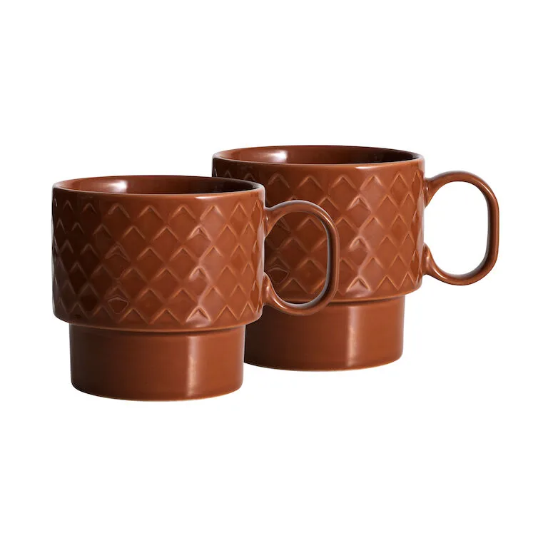 Sagaform Coffee & More theemok 2-pack Terracotta | Scandinavisch Interieur | Koffiekoppen | Bruin