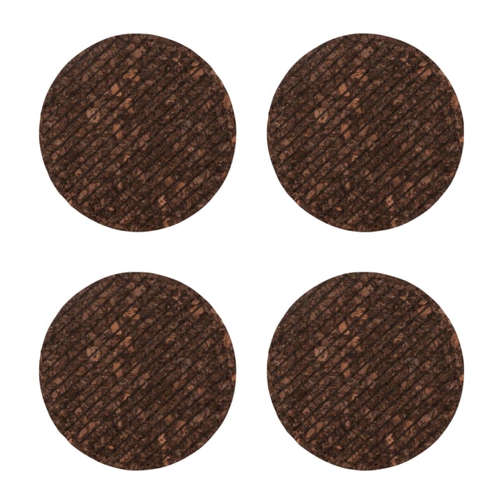 Dante glasonderzetters van kurk 4-pack - Bruin - Sagaform