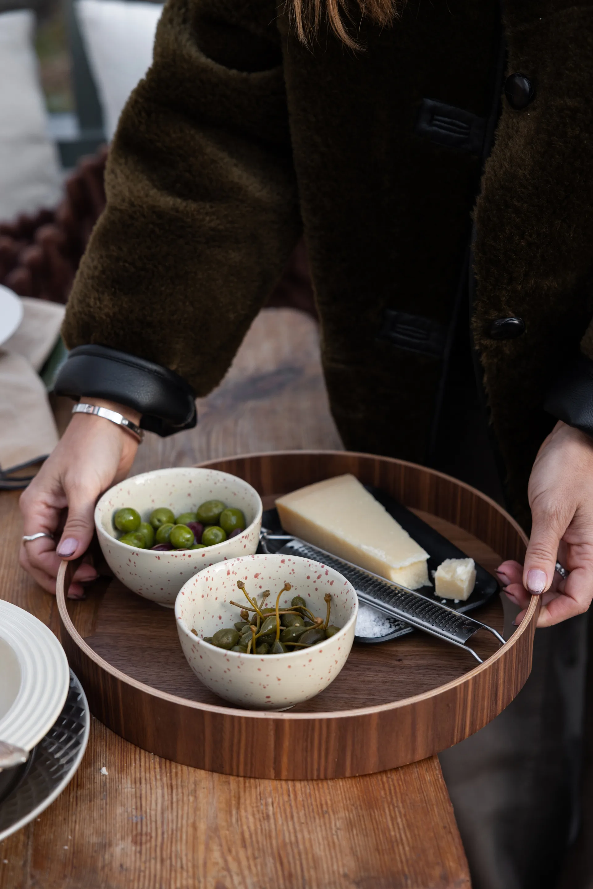 Ditte kom 2-pack, Beige-wijnrood Sagaform