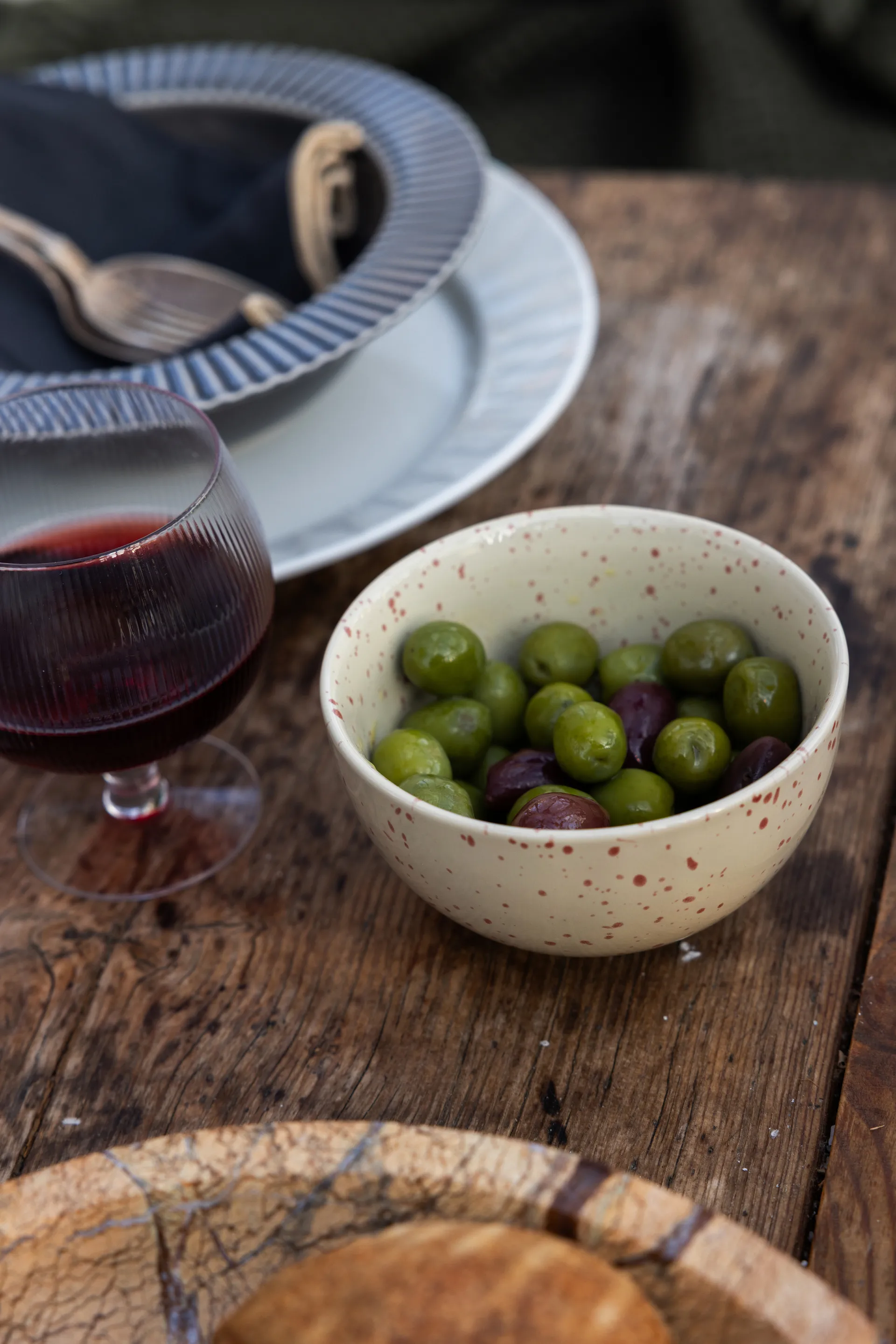 Ditte kom 2-pack, Beige-wijnrood Sagaform