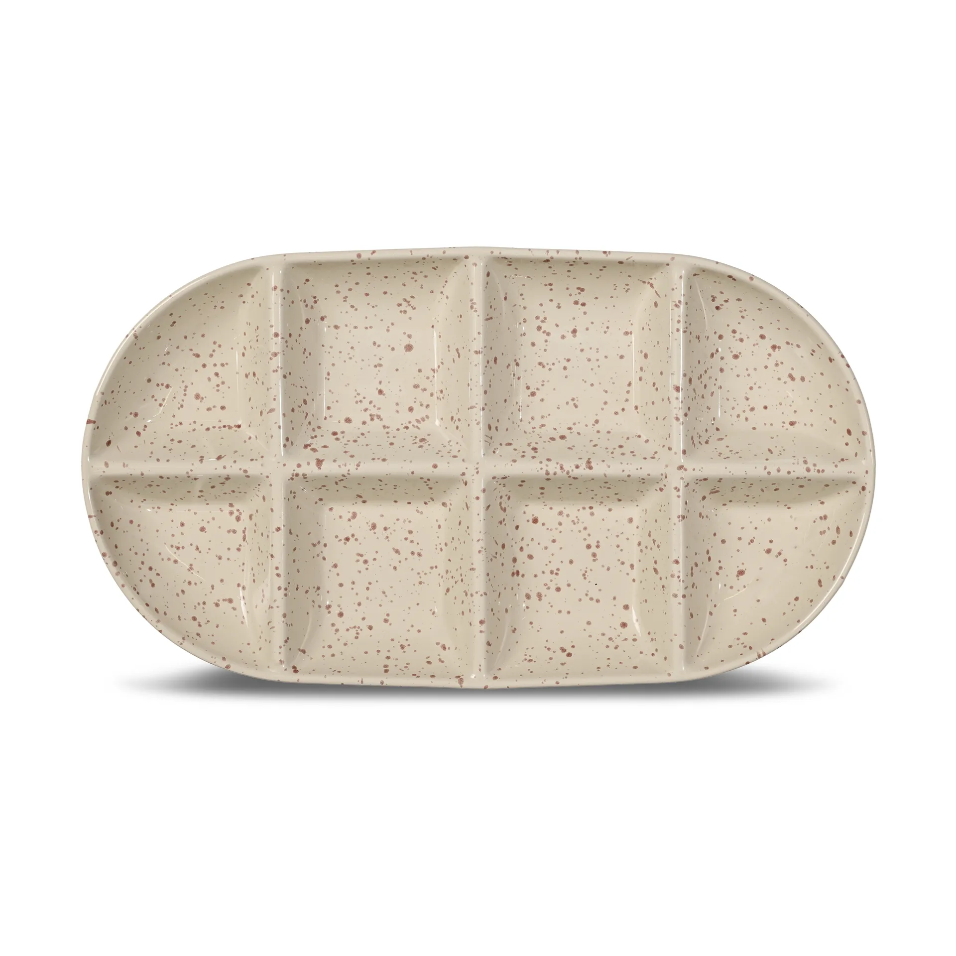 Ditte serveerschotel groot 20x36 cm, Beige-wijnrood Sagaform