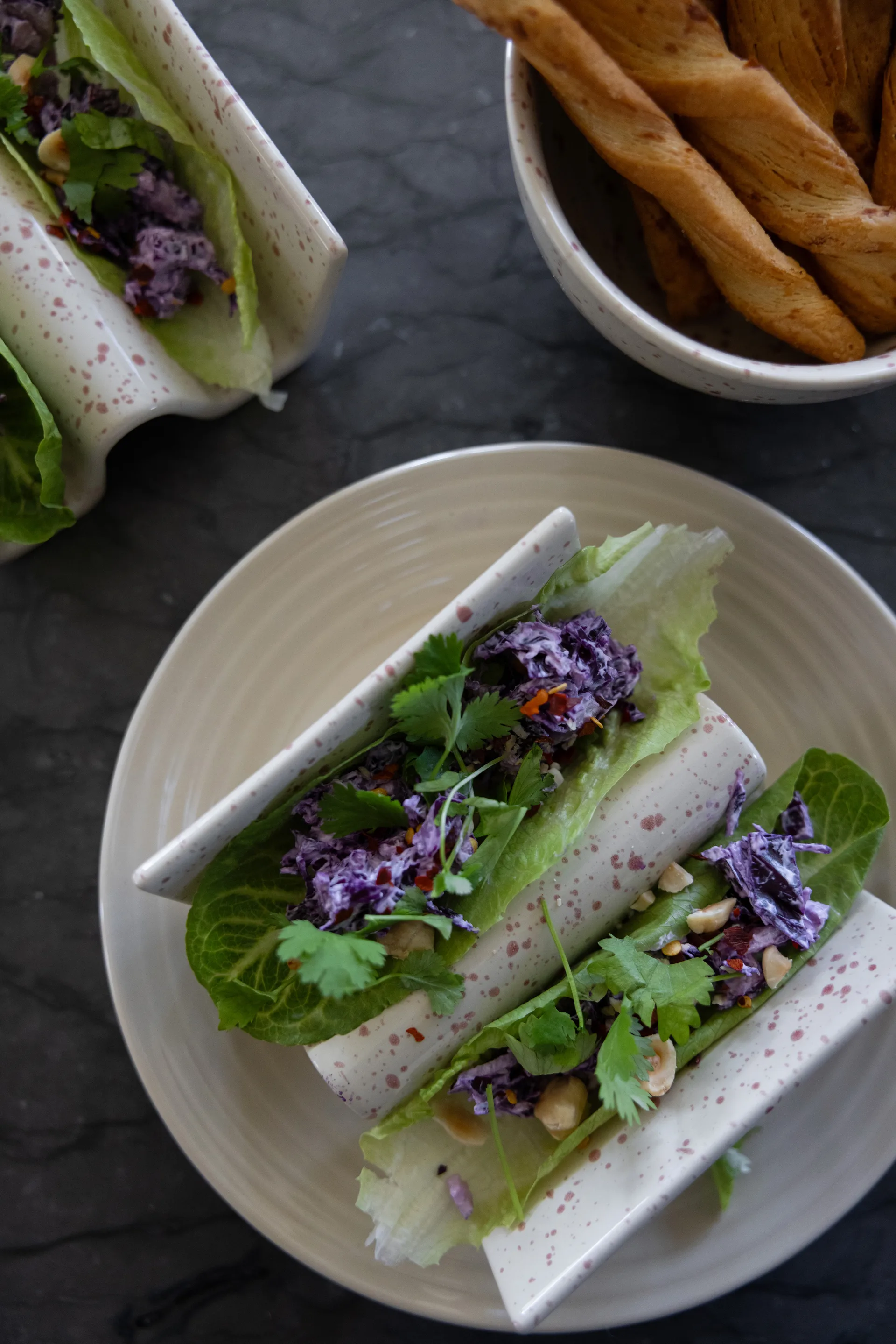 Ditte tacohouder 2-pack, Beige-wijnrood Sagaform