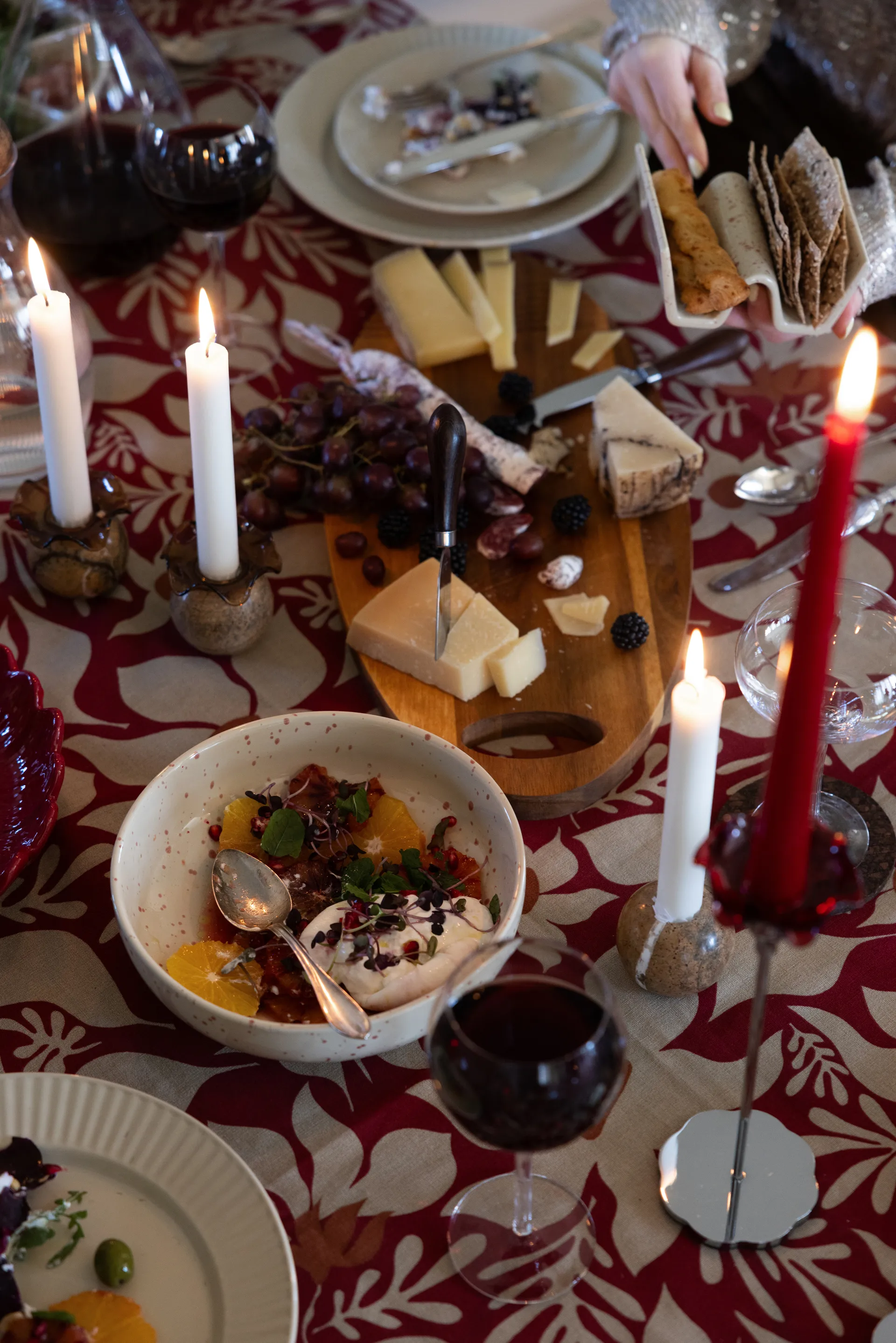 Ditte tacohouder 2-pack, Beige-wijnrood Sagaform