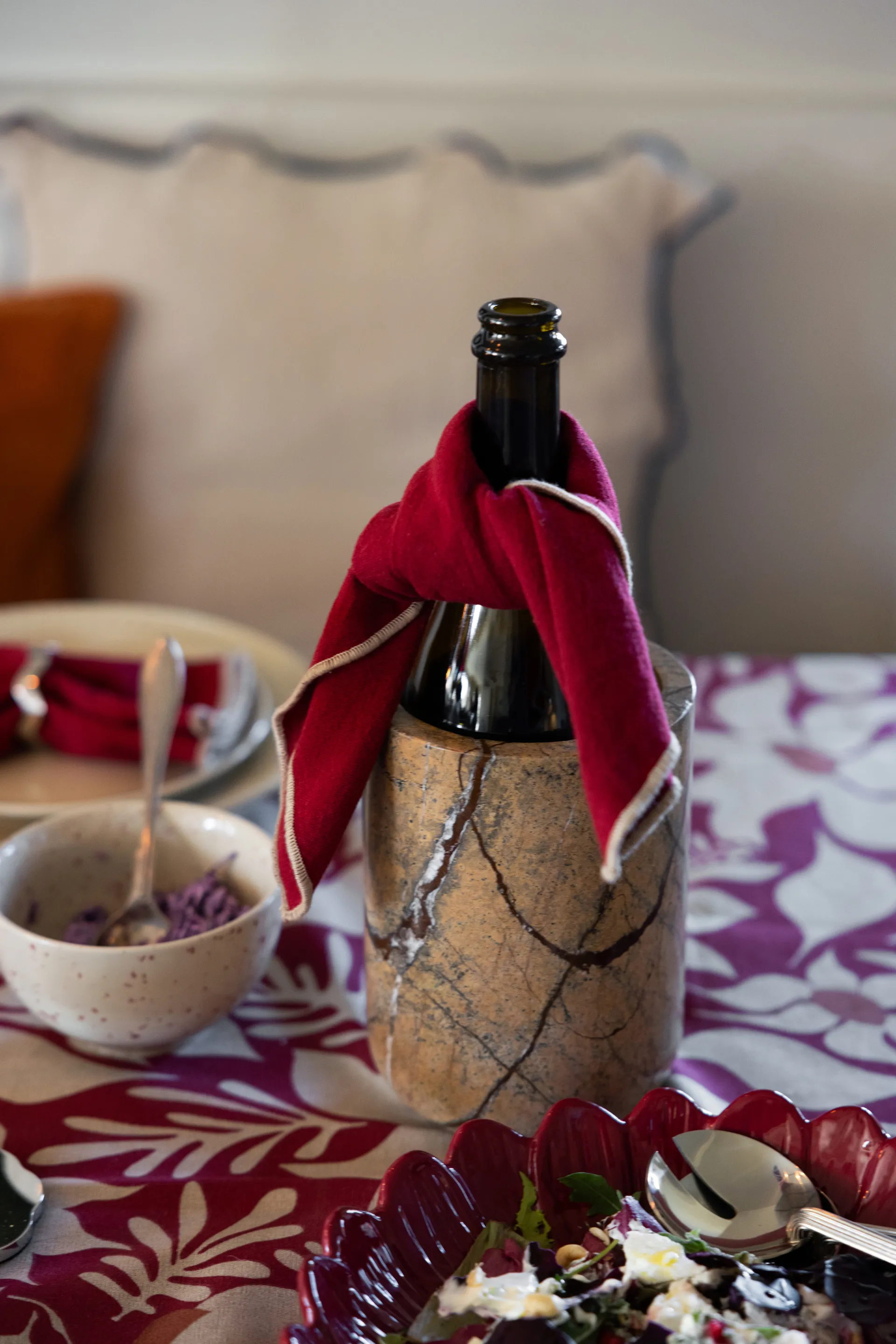 Edith servet 45x45 cm 2-pack, Bordeauxrood Sagaform