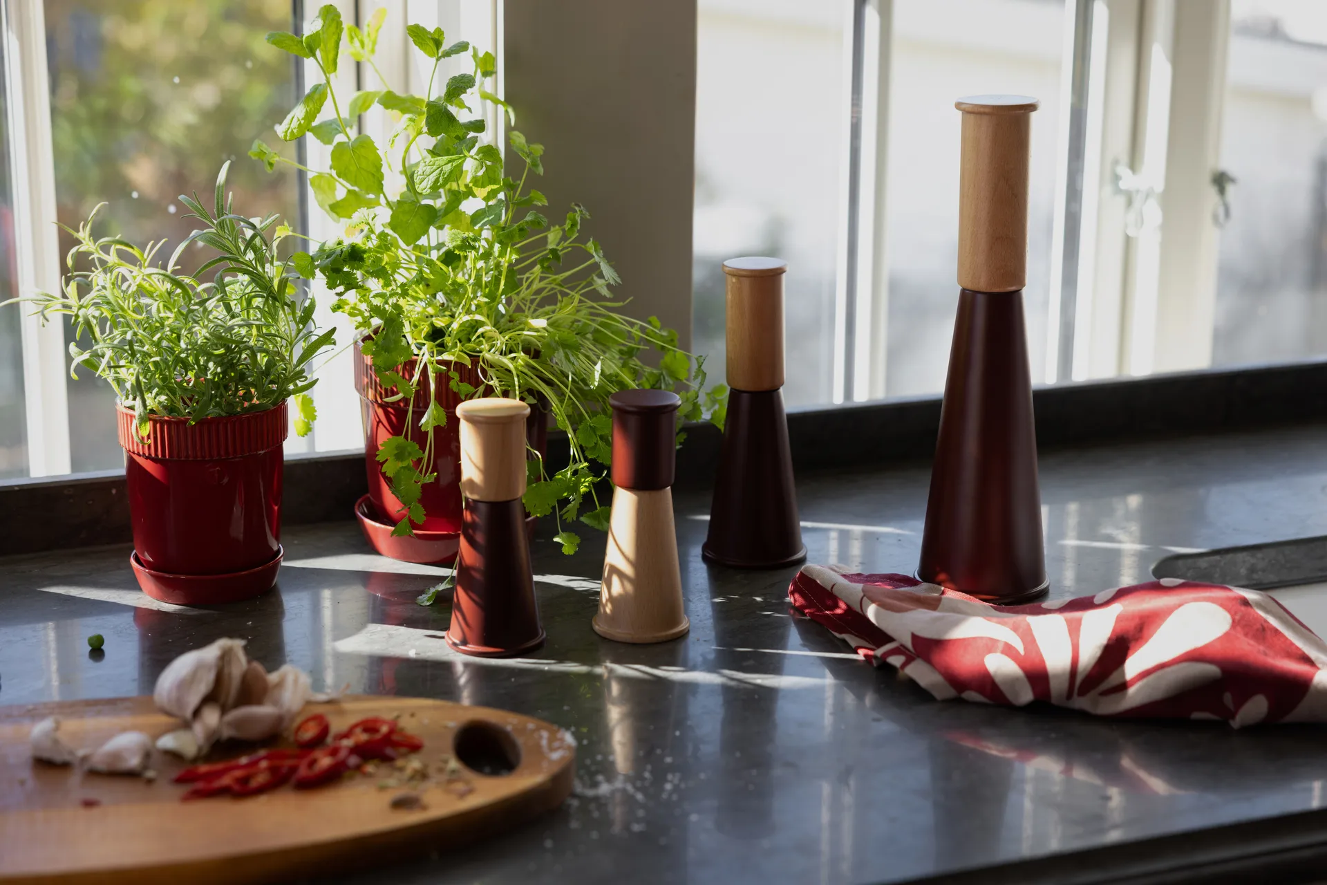 Edith theedoek 50x70 cm 2-pack, Wijnrood Sagaform