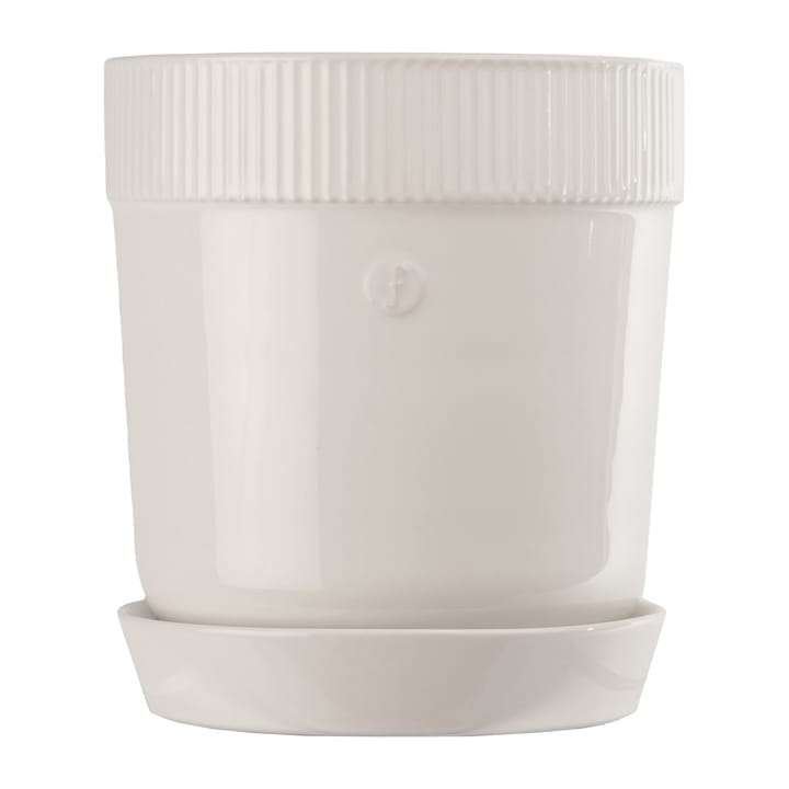 Elise bloempot met schotel Ø17 cm, Wit Sagaform