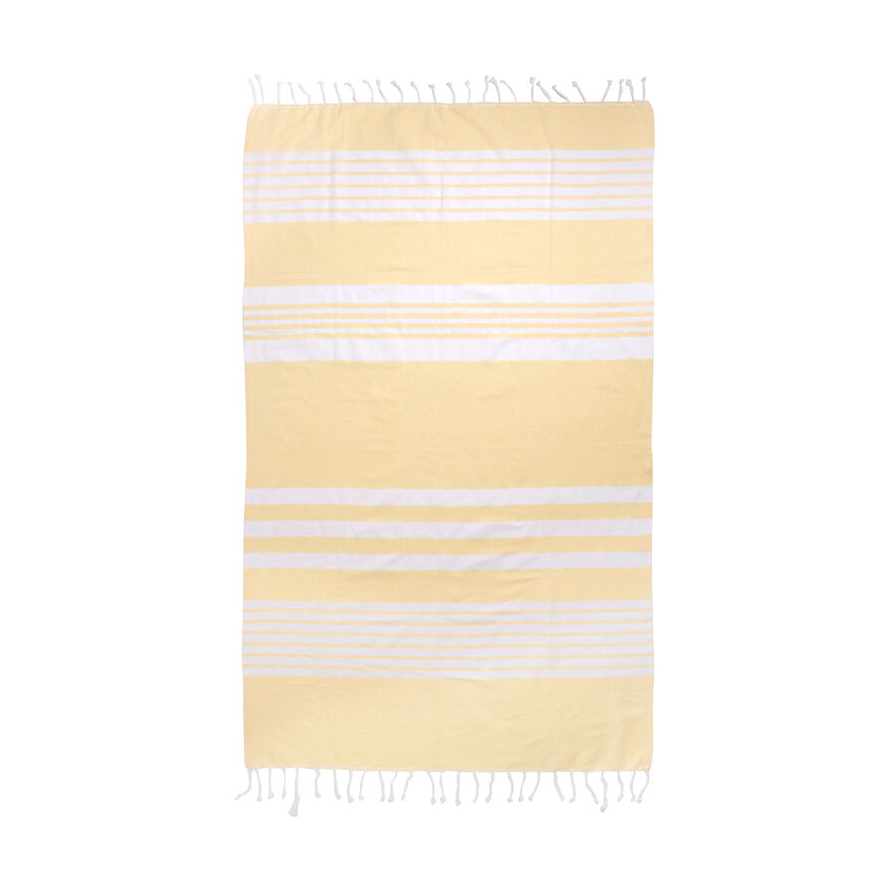 Sagaform Ella hamam gestreepte handdoek 90x170 cm Geel