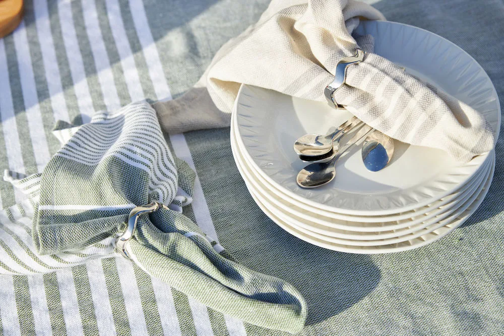 Ella Hamam stoffen servet 4-pack, Groen Sagaform