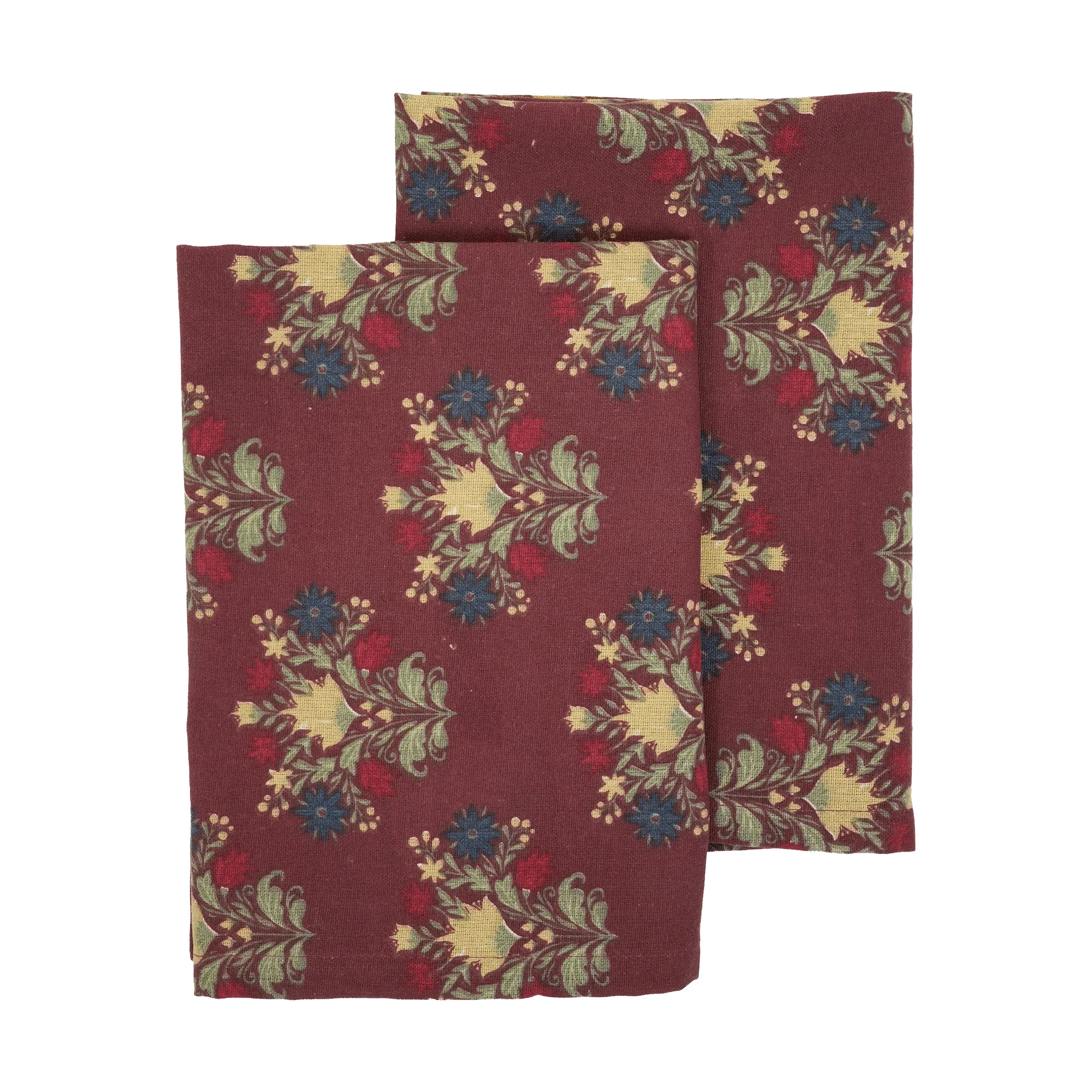 Linnea theedoek 2-pack, Gemêleerd wijnrood, 50x70 cm Sagaform