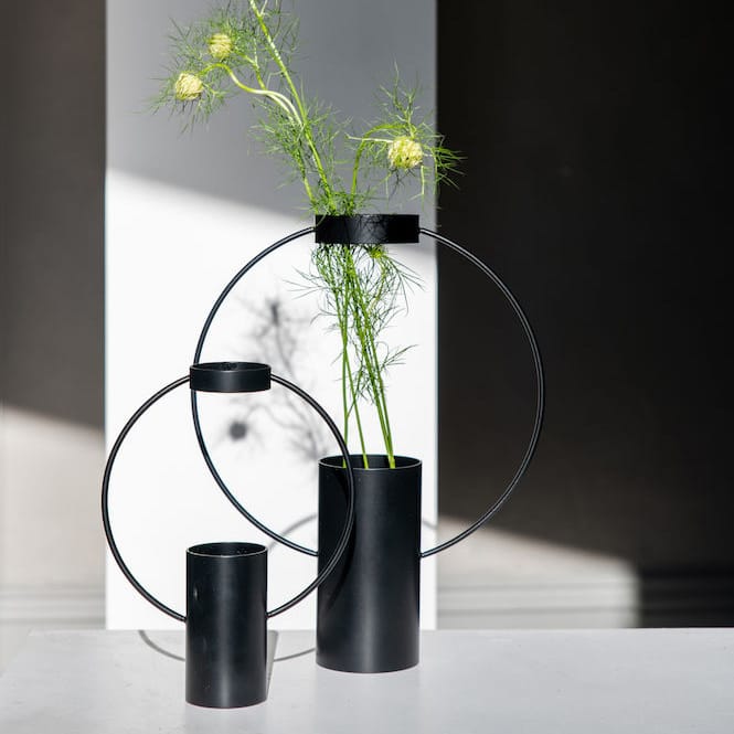 Moon vaas 30 cm, Zwart Sagaform