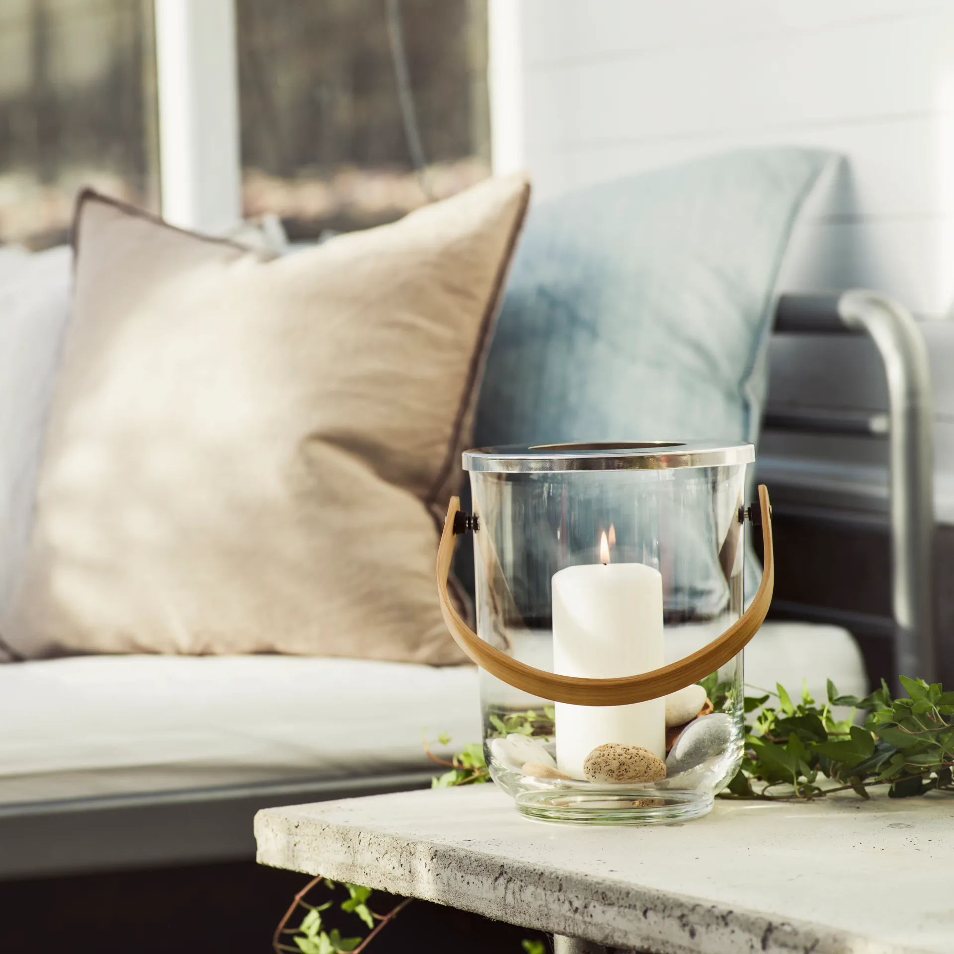 Nature windlicht met handgreep, Eikenhout Sagaform