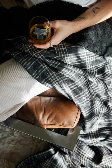 Rut fleeceplaid 130x170 cm - Zwart
 - Sagaform