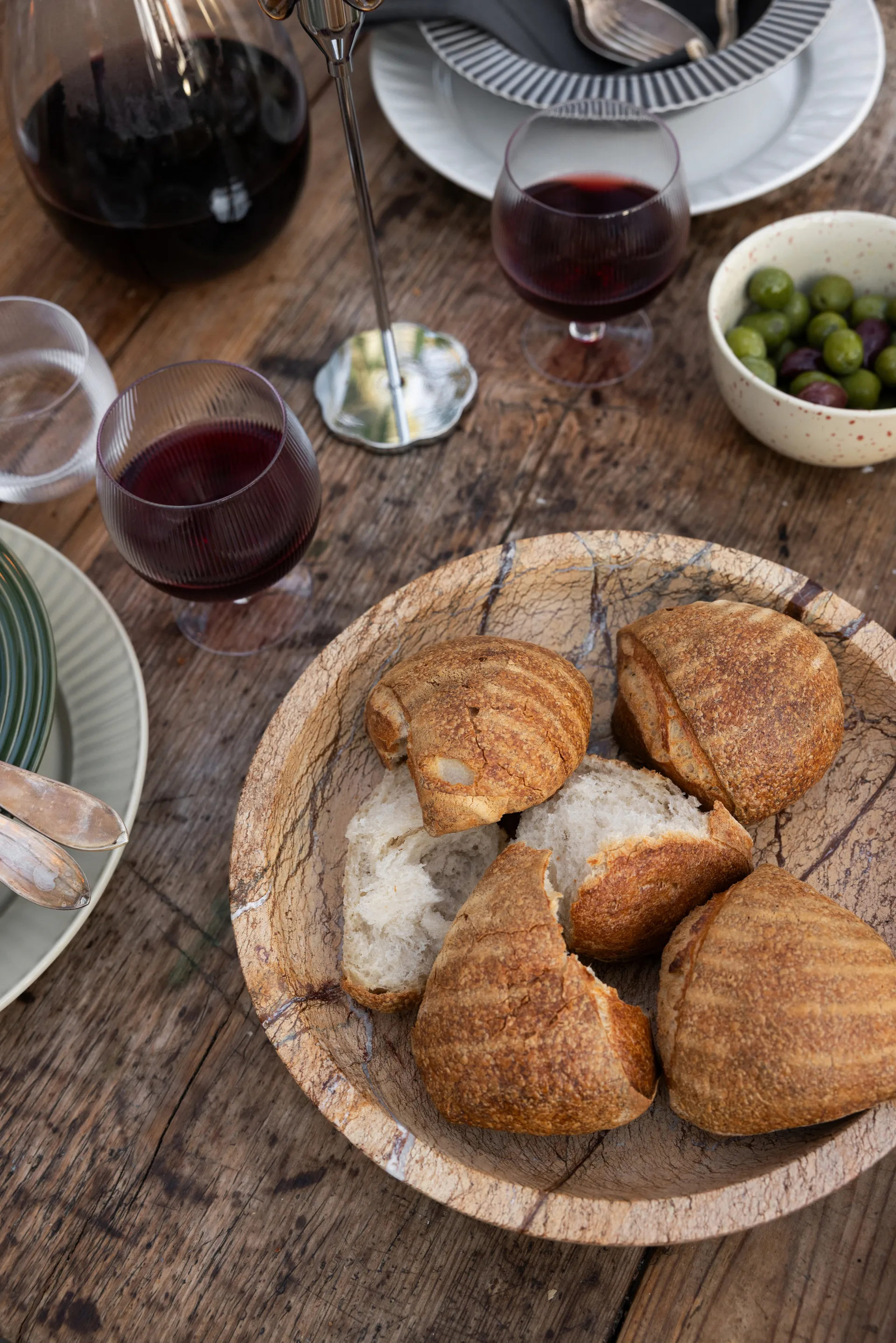 Sten schaal groot Ø28 cm, Bruin bosmarmer Sagaform