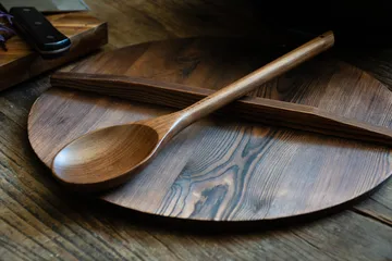 Satake serveerlepel 33,5 cm - Walnotenhout - Satake