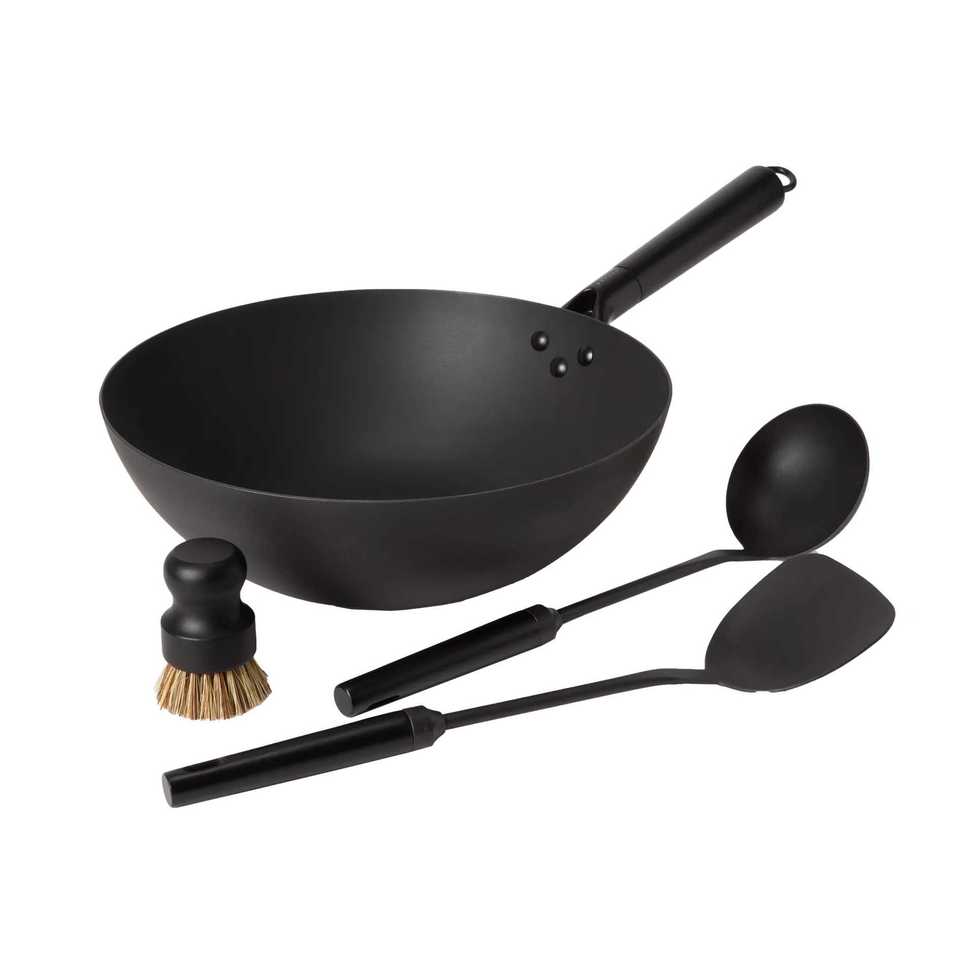 Satake wok set koolstofstaal, 4-delig Satake
