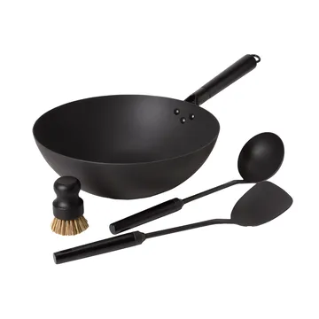 Satake wok set koolstofstaal - 4-delig - Satake