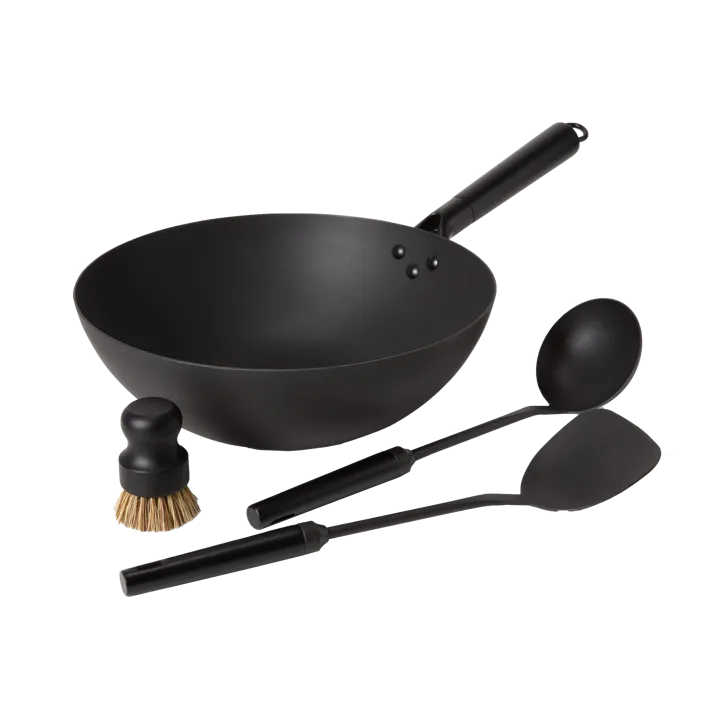 Satake wok set koolstofstaal - 4-delig - Satake