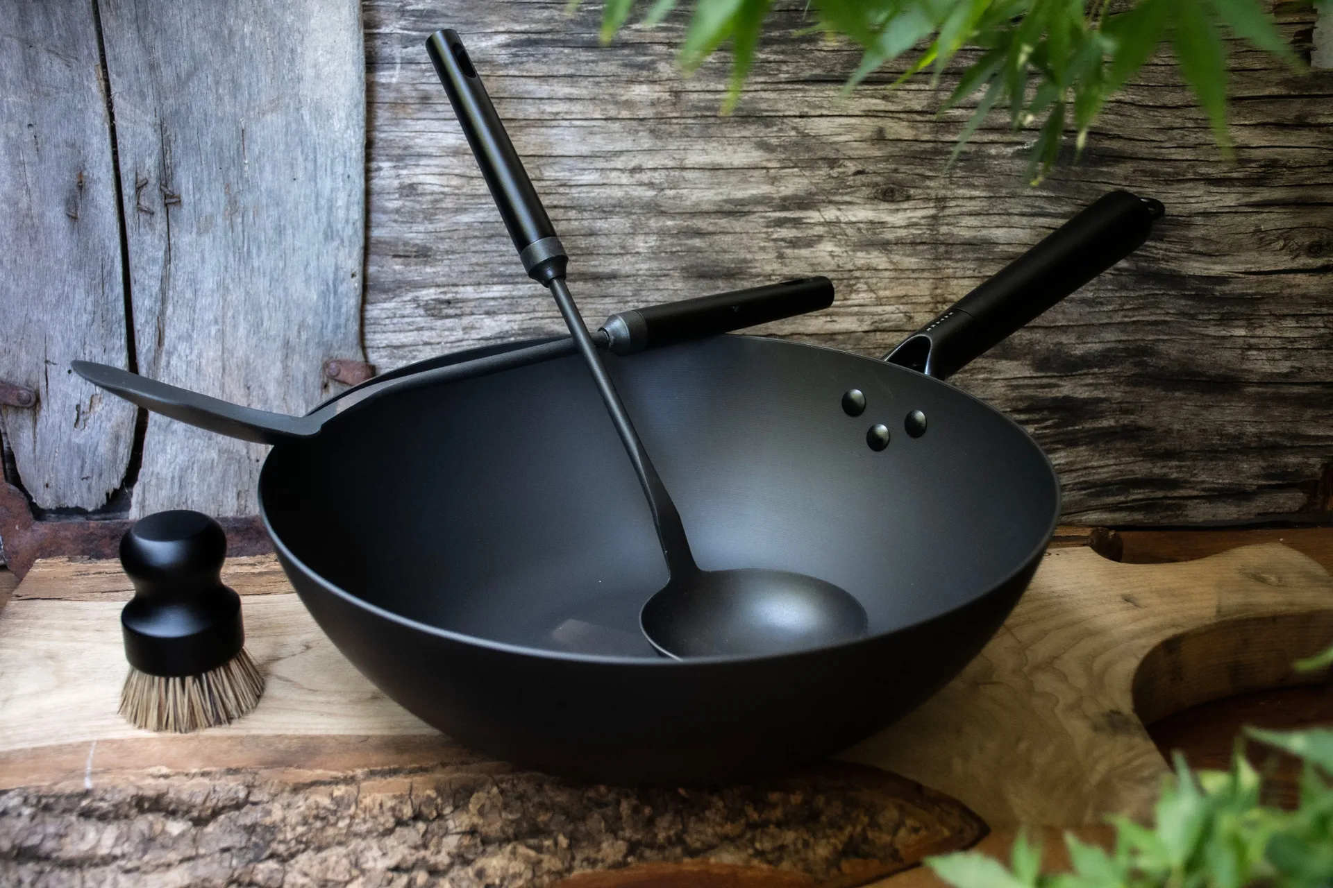 Satake wok set koolstofstaal, 4-delig Satake