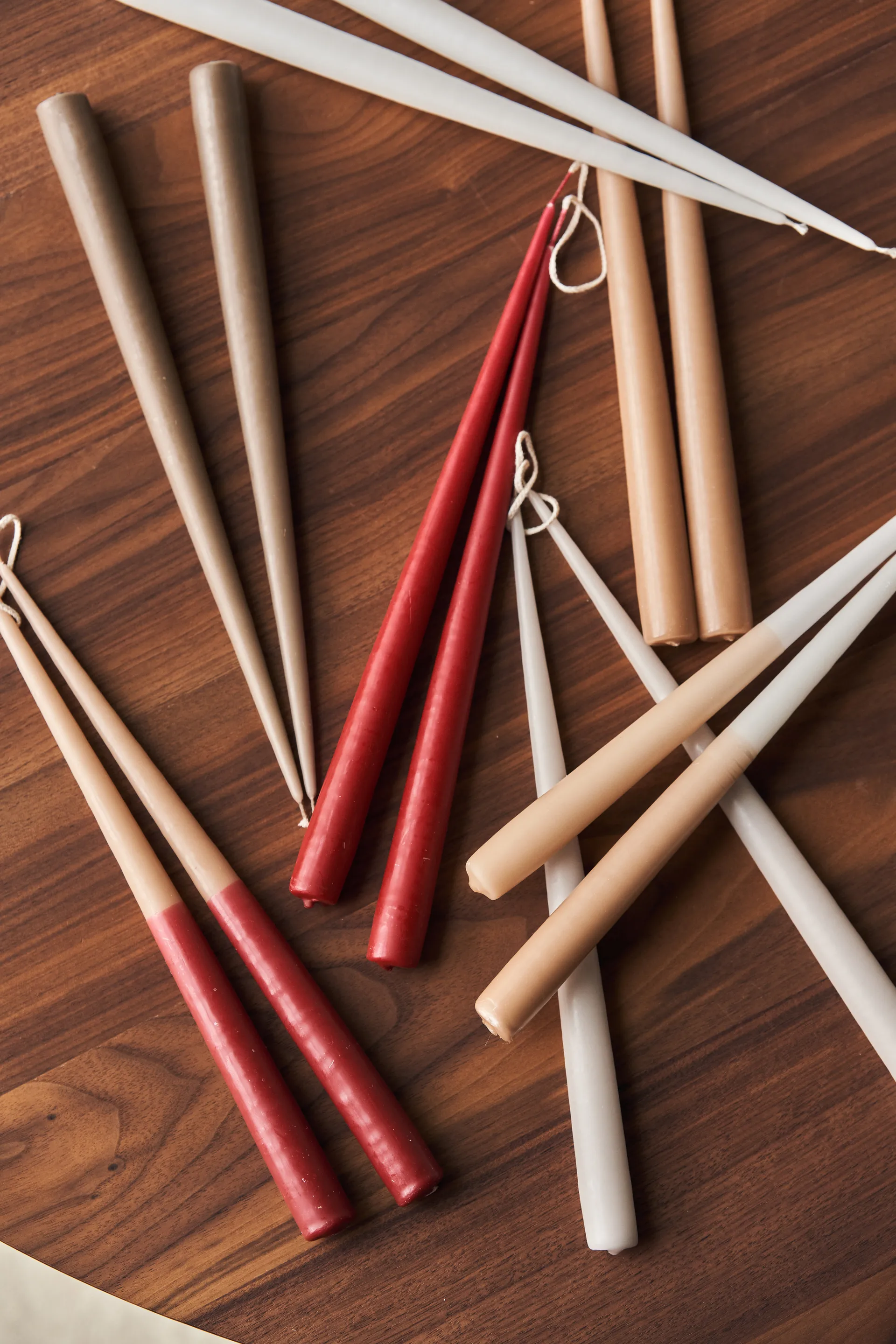 Affinity dinerkaars tweekleurig 4-pack 32cm, Beige-red Scandi Essentials