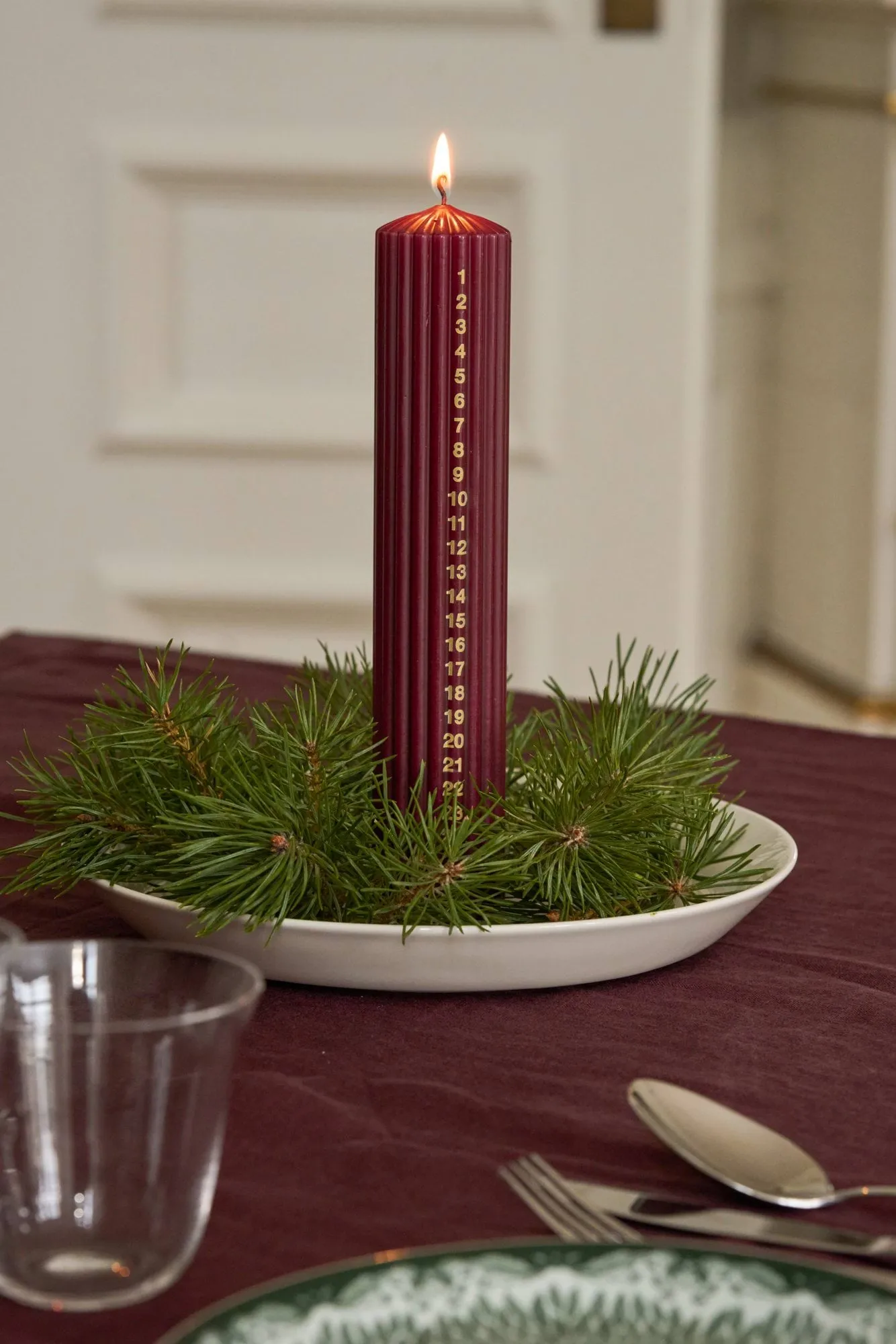 Awaiting adventskaars, Deep wine, 25 cm Scandi Essentials