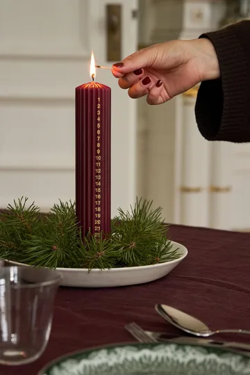 Awaiting adventskaars - Deep wine, 25 cm - Scandi Essentials