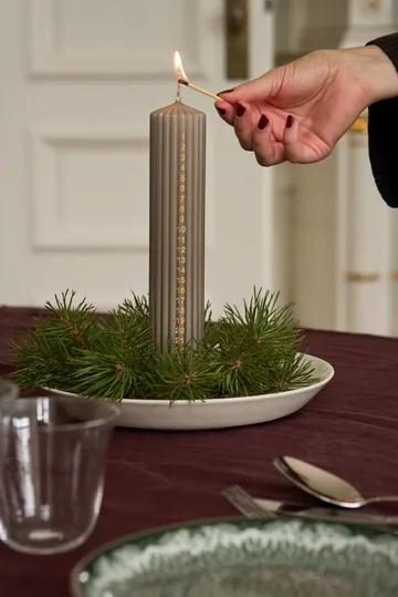 Awaiting adventskaars - Linen, 25 cm - Scandi Essentials