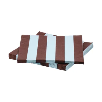 Bold Stripe papieren servet - Wijnrood-blauw, 20-pack, 33x33 cm - Scandi Essentials