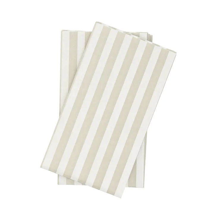 Bold Stripe papieren servet - Wit-beige, 15-pack, 33x40 cm - Scandi Essentials