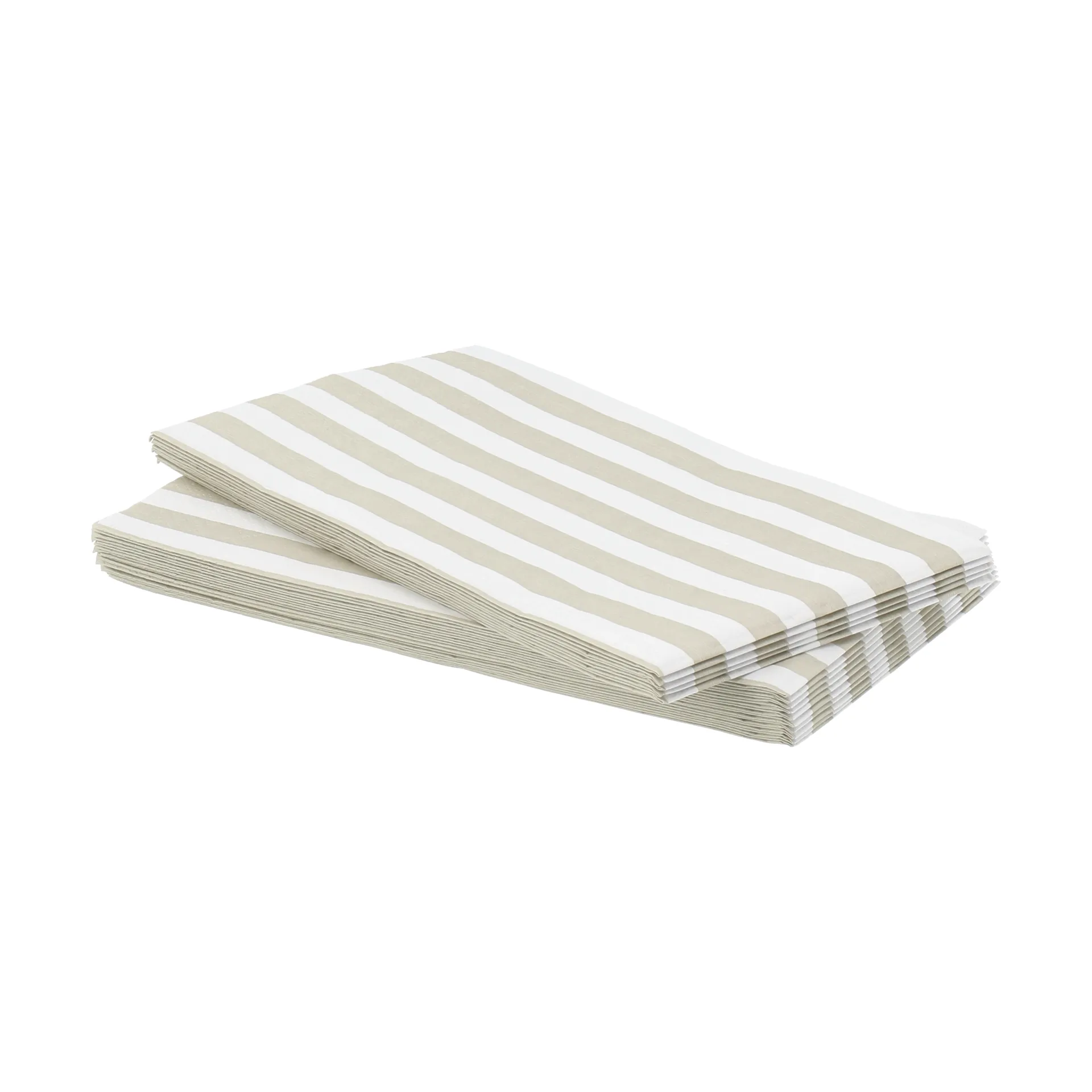Bold Stripe papieren servet, Wit-beige, 15-pack, 33x40 cm Scandi Essentials