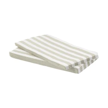 Bold Stripe papieren servet - Wit-beige, 15-pack, 33x40 cm - Scandi Essentials