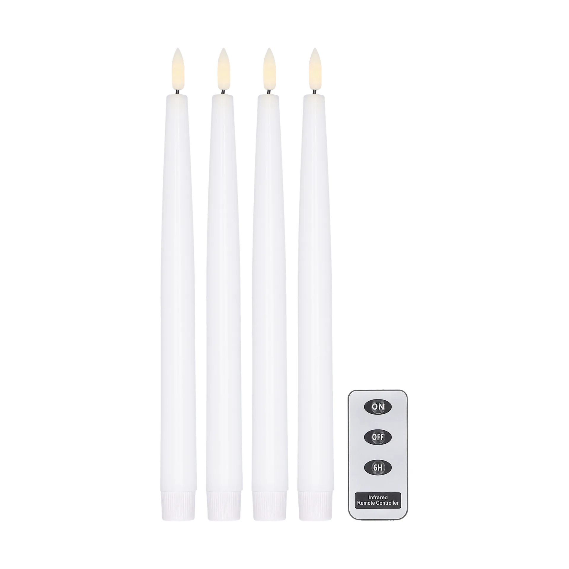 Bright ledkaarsen 28,5 cm 4-pack met afstandsbediening, Wit Scandi Essentials