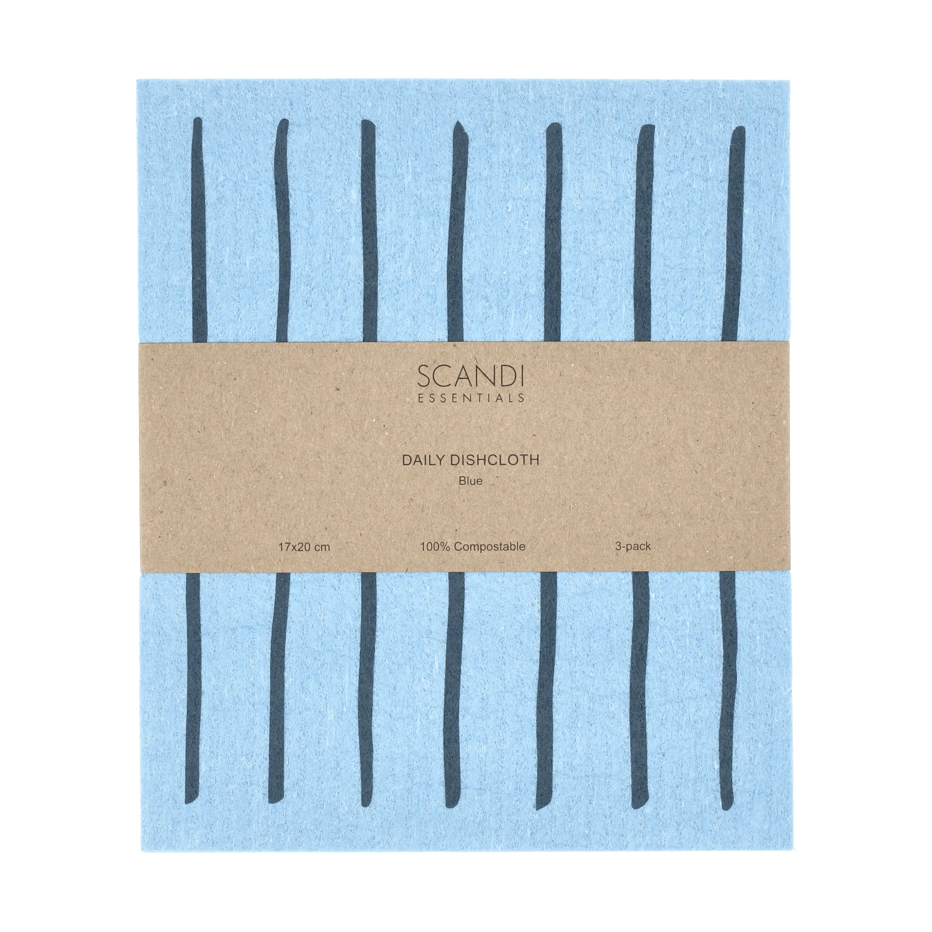 Daily vaatdoek met patroon, Blauw, 3-pack Scandi Essentials