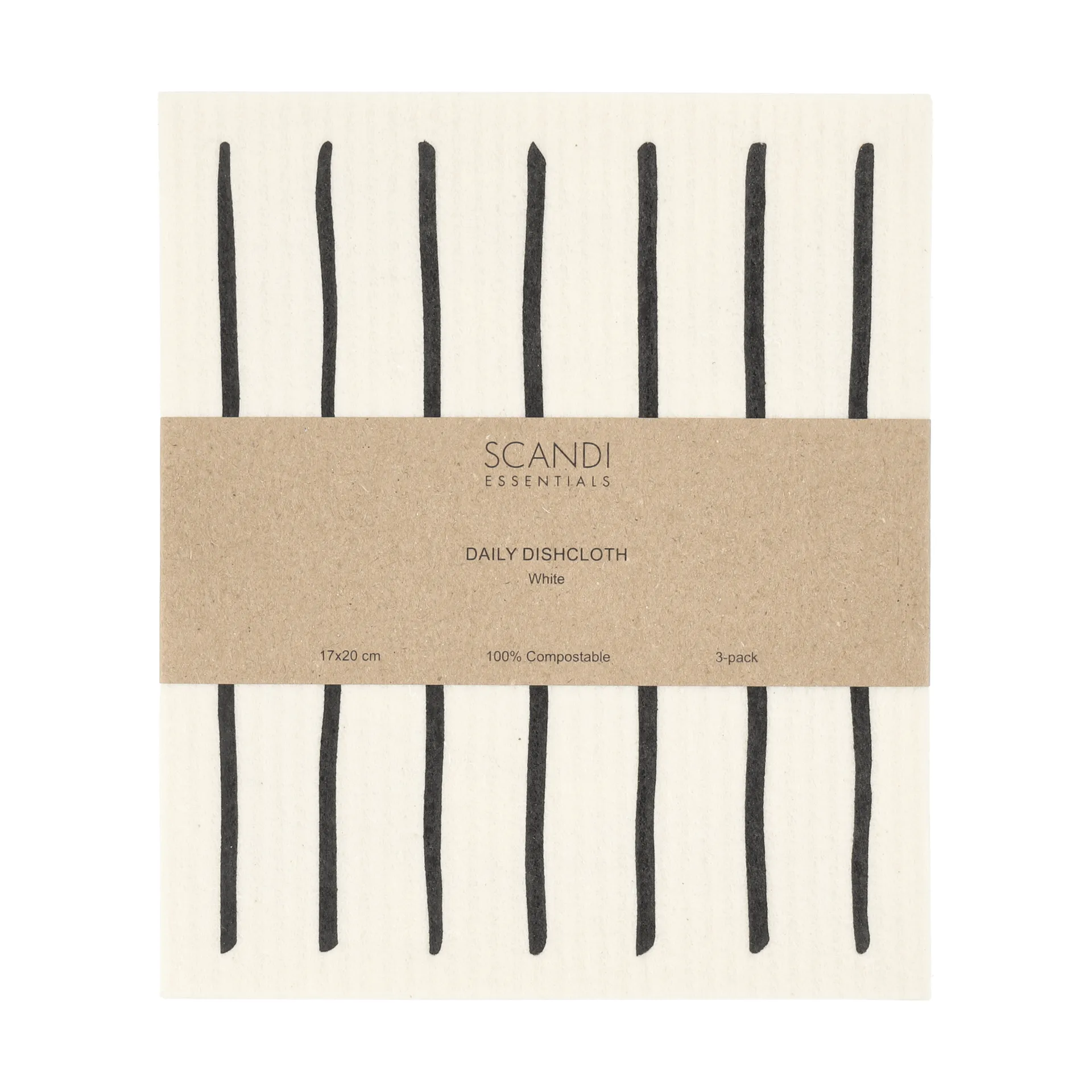 Daily vaatdoek met patroon, Wit, 3-pack Scandi Essentials