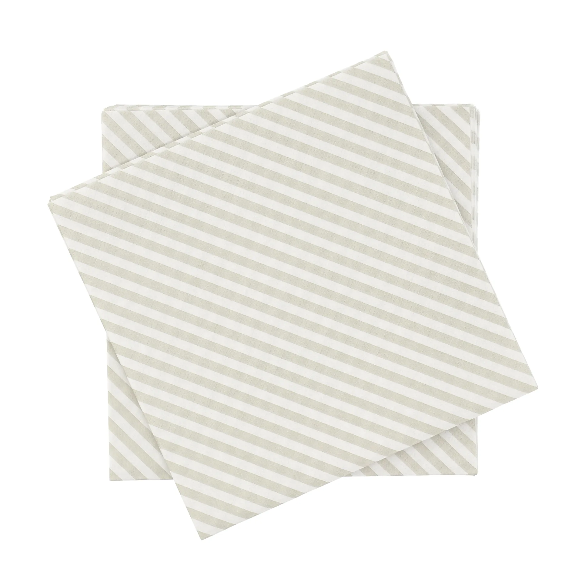 fijngestreepte papieren servet, Wit-beige, 20-pack, 33x33 cm Scandi Essentials
