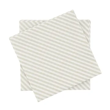 fijngestreepte papieren servet - Wit-beige, 20-pack, 33x33 cm - Scandi Essentials