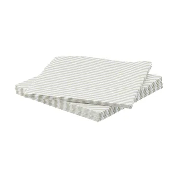 fijngestreepte papieren servet - Wit-beige, 20-pack, 33x33 cm - Scandi Essentials